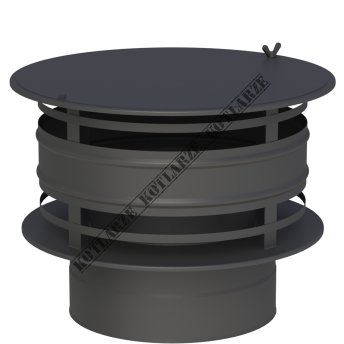 Jeremias DW-BLACK - Daszek Holenderski (nasada przeciwwietrzna) Ø150mm lakierowany na czarno lakierowany na czarno