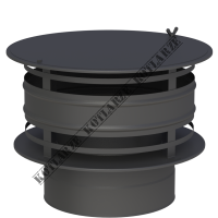 Jeremias DW-BLACK - Daszek Holenderski (nasada przeciwwietrzna) Ø150mm lakierowany na czarno lakierowany na czarno