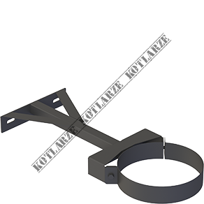 Jeremias DW-BLACK - Wspornik ścienny Ø150mm regulowany 250-360mm lakierowany na czarno