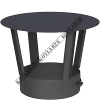 Jeremias DW-BLACK - Daszek przeciwdeszczowy Ø150mm lakierowany na czarno