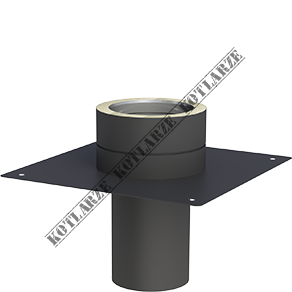 Jeremias DW-BLACK - Płyta fundamentowa Ø150mm dla podwyższenia komina lakierowana na czarno T450°C / N1