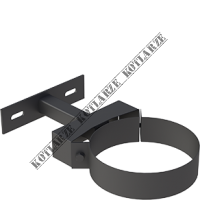 Jeremias DW-BLACK - Wspornik ścienny Ø150mm regulowany 50-150mm lakierowany na czarno