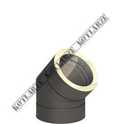 Jeremias DW-BLACK - Kolano 45° Ø150mm lakierowane na czarno