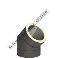 Jeremias DW-BLACK - Kolano 45° Ø150mm lakierowane na czarno