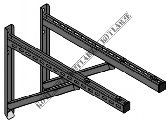 Jeremias DW-BLACK - Wspornik komina typ I (350mm) lakierowany na czarno 2szt.
