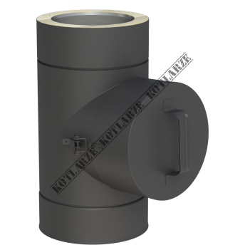 Jeremias DW-BLACK - Element rewizyjny Ø150mm z wyjściem okrągłym T450 °C / N1 lakierowany na czarno