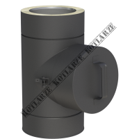 Jeremias DW-BLACK - Element rewizyjny Ø150mm z wyjściem okrągłym T450 °C / N1 lakierowany na czarno