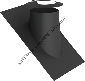 Jeremias DW-BLACK - Przejście dachowe Ø150mm 36-45° z płytą elastomerową w kolorze czarnym