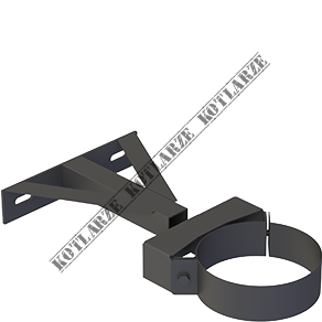 Jeremias DW-BLACK - Wspornik ścienny Ø150mm stały 50mm lakierowanyna czarno na czarno