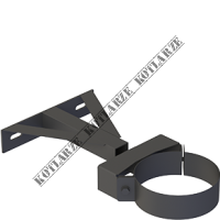 Jeremias DW-BLACK - Wspornik ścienny Ø150mm stały 50mm lakierowanyna czarno na czarno