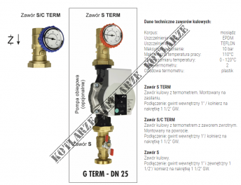 Grupa G TERM – DN 32 (1 1/4”),z pompą Wilo Yonos Para 30/8