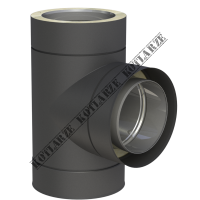 Jeremias DW-BLACK - Trójnik 87° Ø150mm lakierowany na czarno