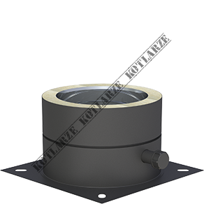 Jeremias DW-BLACK - Płyta fundamentowa Ø150mm z odpływem skroplin w bok montaż na cokole