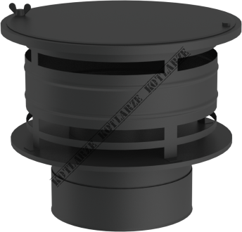 Jeremias DW-BLACK - Zakończenie komina Ø150mm z osłoną przeciwwietrzną lakierowane na czarno