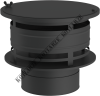 Jeremias DW-BLACK - Zakończenie komina Ø150mm z osłoną przeciwwietrzną lakierowane na czarno