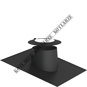 Jeremias DW-BLACK - Przejście dachowe Ø150mm 5-15° z płytą elastomerową w kolorze czarnym