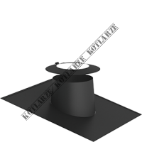 Jeremias DW-BLACK - Przejście dachowe Ø150mm 5-15° z płytą elastomerową w kolorze czarnym