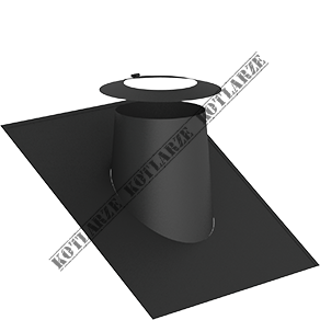 Jeremias DW-BLACK - Przejście dachowe Ø150mm 26-35° z płytą elastomerową w kolorze czarnym