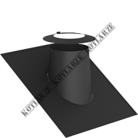 Jeremias DW-BLACK - Przejście dachowe Ø150mm 26-35° z płytą elastomerową w kolorze czarnym