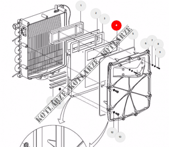 ACV Kompakt - Podkładka metalowa drzwi (HR 30/36 eco, HRE 30 eco)