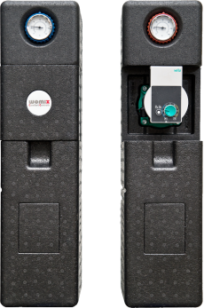 Grupa mieszająco – pompowa D-SMT 250 – DN 25 (1”) z izolacją, z pompą Grundfos UPM3 Auto L 25-70