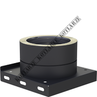 Jeremias DW-BLACK - Płyta fundamentowa Ø150mm z odpływem skroplin w dół (nypel 1/2") lakierowana na czarno