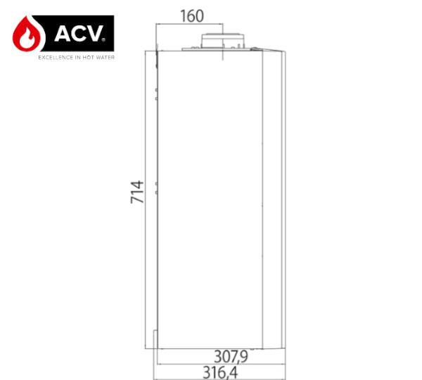 Wymiary ACV Ilea 12 Solo - bok