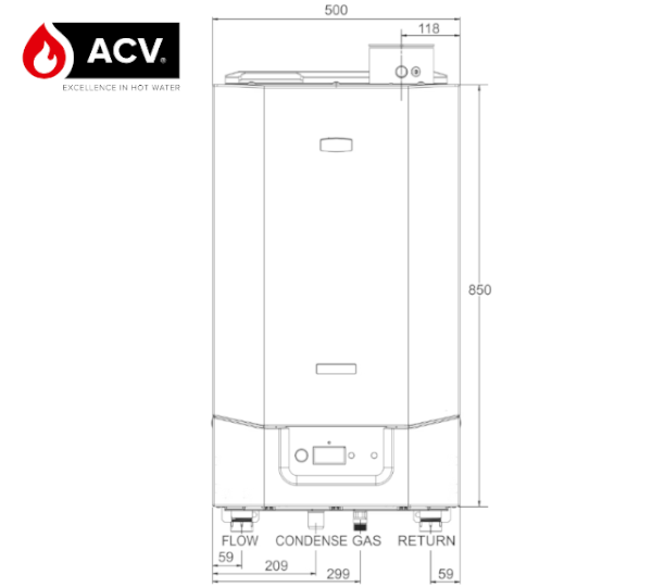 Wymiary ACV Nextra - bok