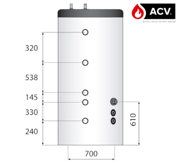 Wymiary ACV Smart - bok