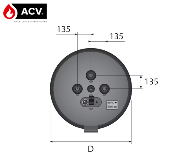 Wymiary ACV Smart - podłączenie