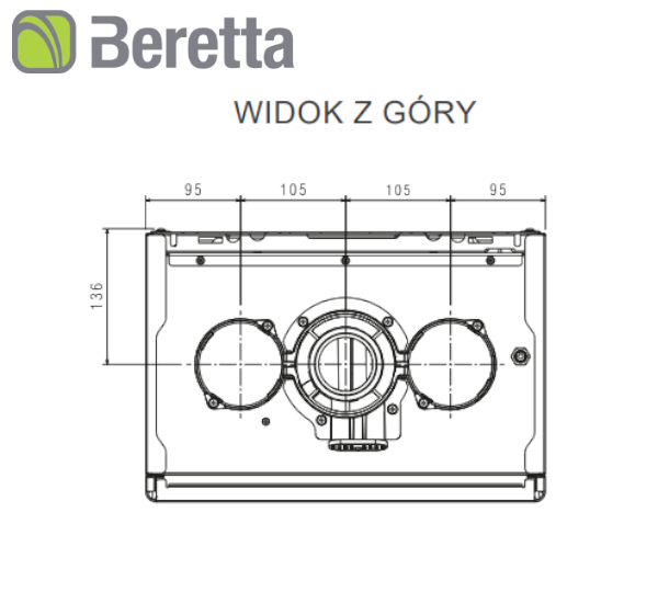 Wymiary Beretta Ciao X - góra