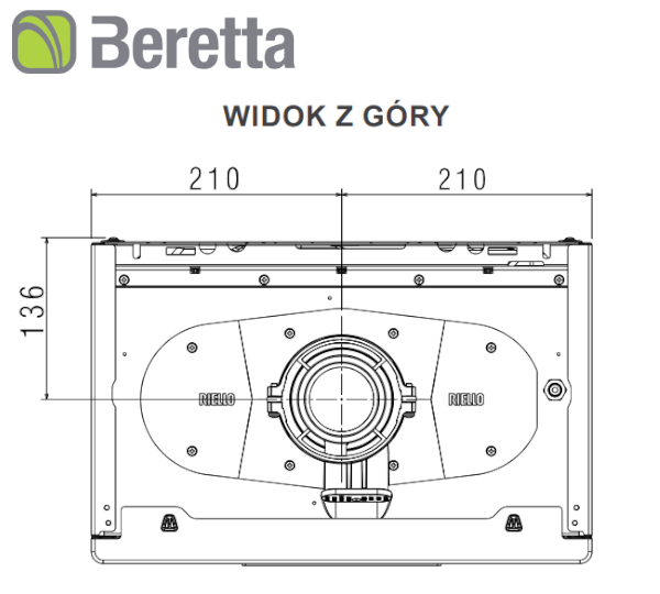 Wymiary Beretta Exclusive-X - podlączenie dół