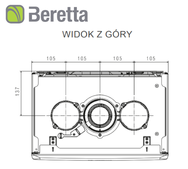 Wymiary Beretta MySmart X - góra